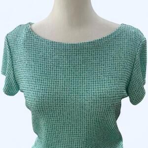 Saks Fifth Avenue Women's Green and Blue Blous